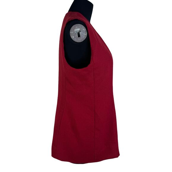 Tailored Fire: Structured Red Longline Vest (The Dressmaker Fashion) - Picture 5 of 16